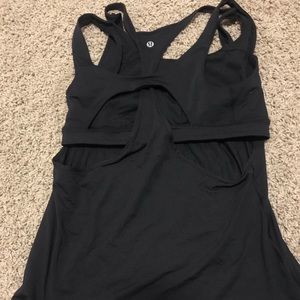 Black Lululemon work out top with built in bra